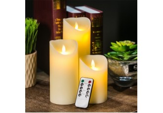 Remote Control /LED/ Flameless Moving Wick Simulation Candle Lamp Party Wedding 3PCS