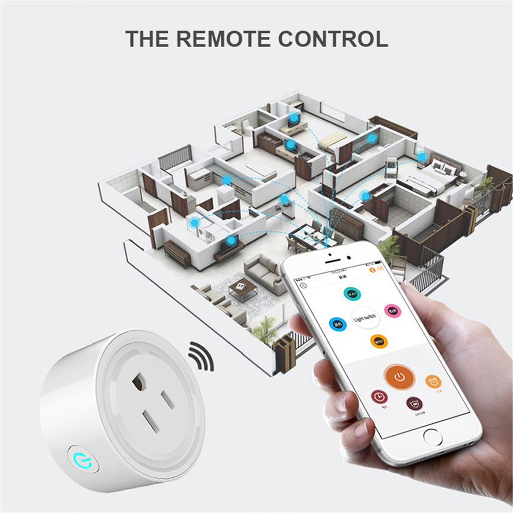 WETO Wifi Mobile Phone Switch Timing Plug Voice Control Us Standard Smart Socket