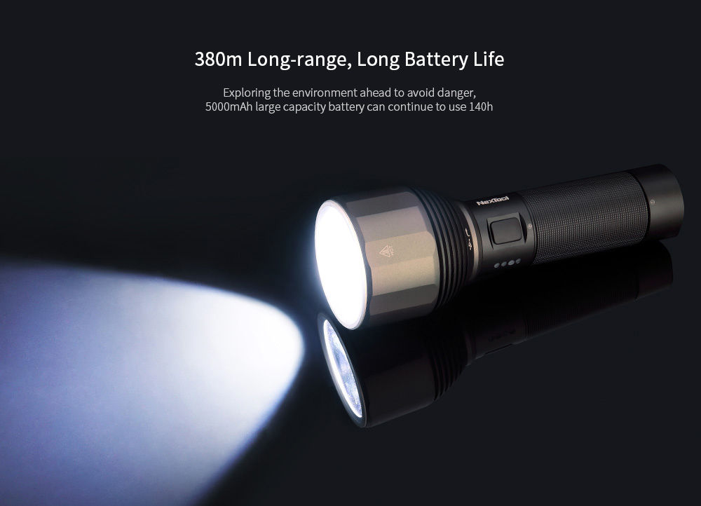 NEXTOOL LED Outdoor Powerful Light Flashlight Long Battery Life IPX7 Waterproof from Xiaomi youpin - Black