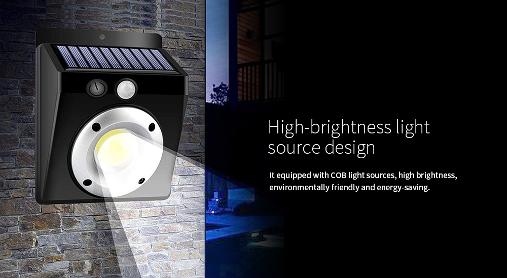 BRELONG Waterproof LED Solar Power Outdoor Wall Light