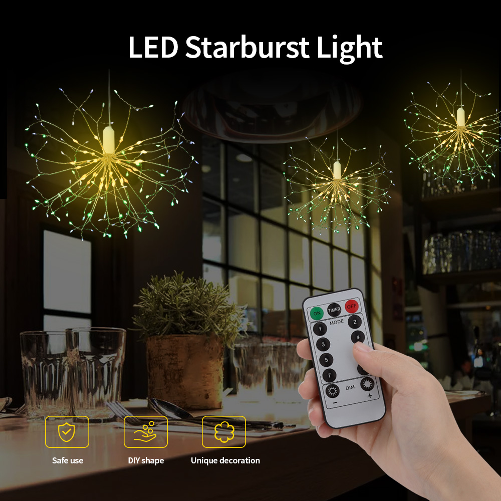LH - BOM - YHD198M 198 LEDs Hanging Starburst Light with Remote Control